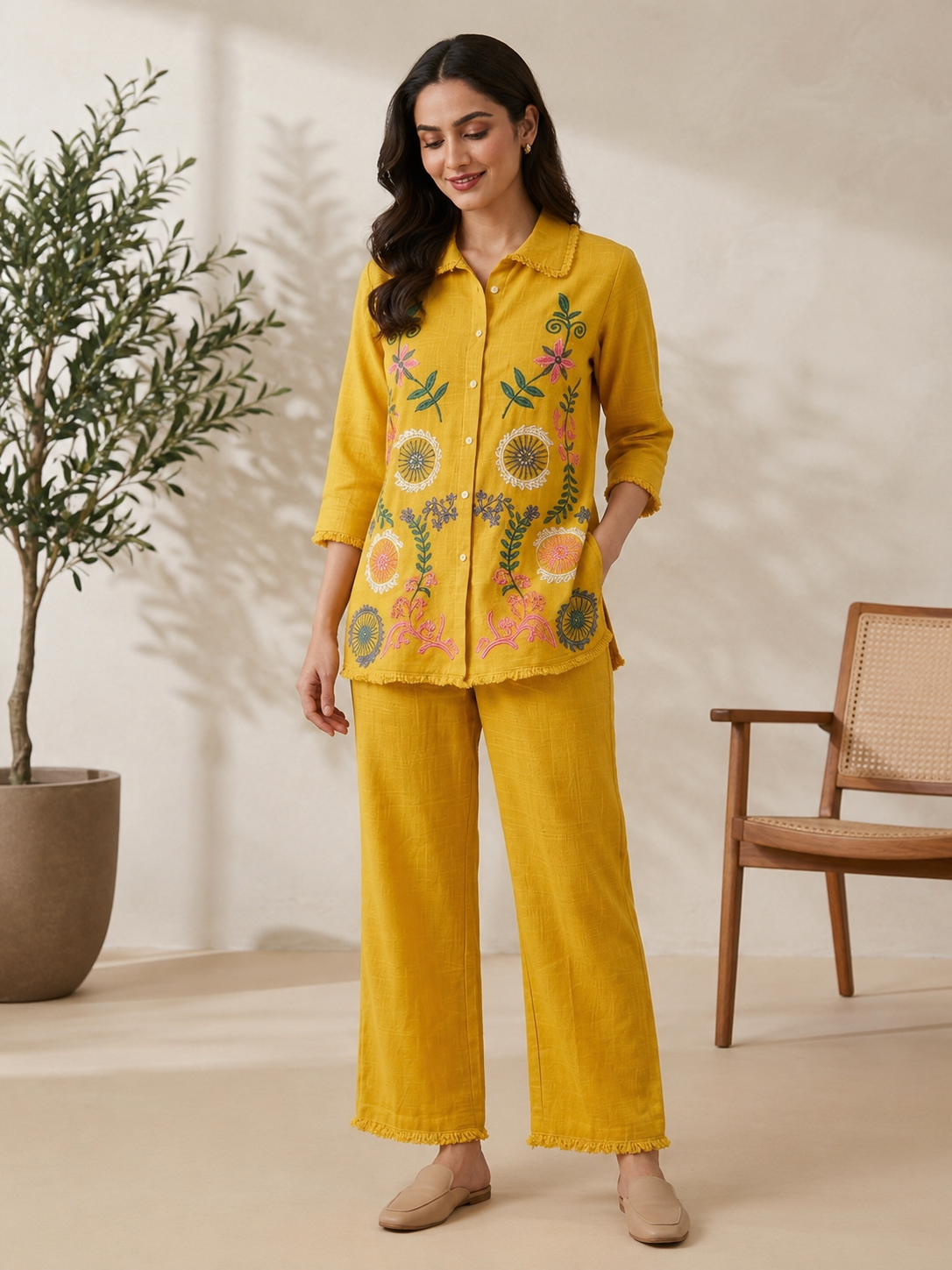 Yellow Floral Coord Set