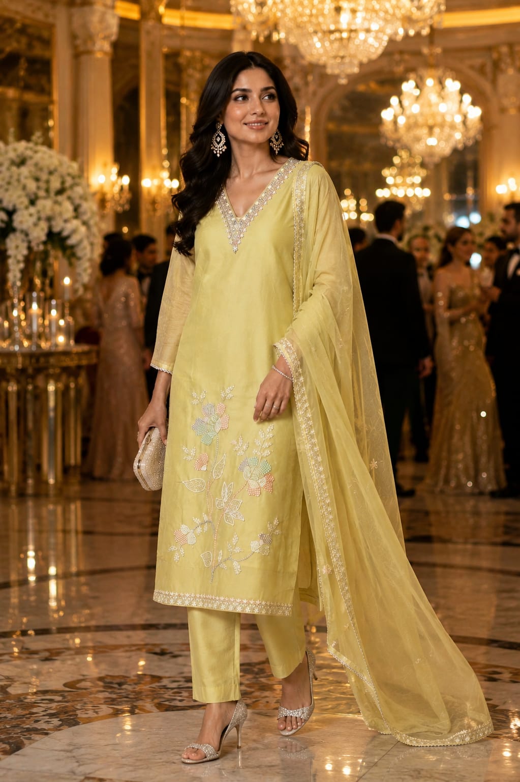 Aurielle Lemon Yellow Kurti Set
