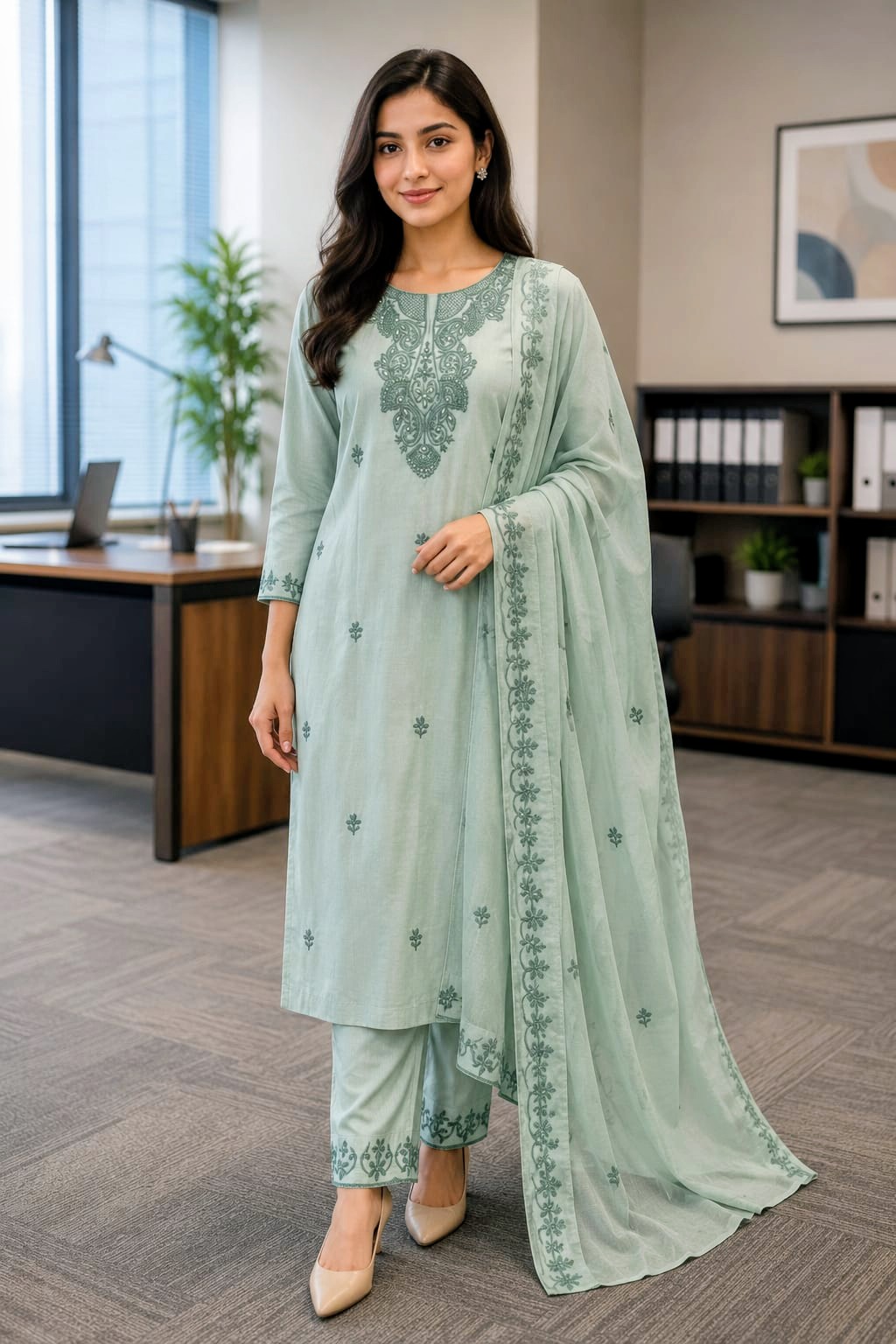 Verdant Chanderi Kurti Set