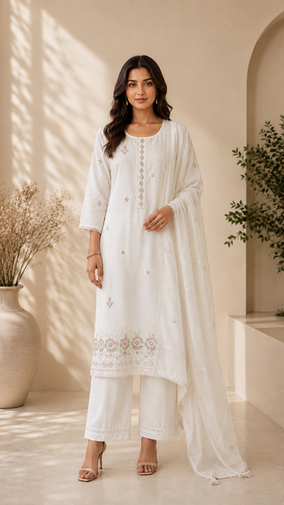 Etherea Ivory White Cotton Set