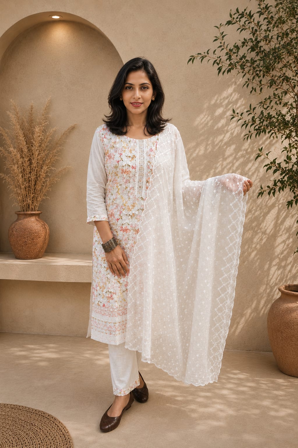 Gulbahar Floral Cotton Kurti Set