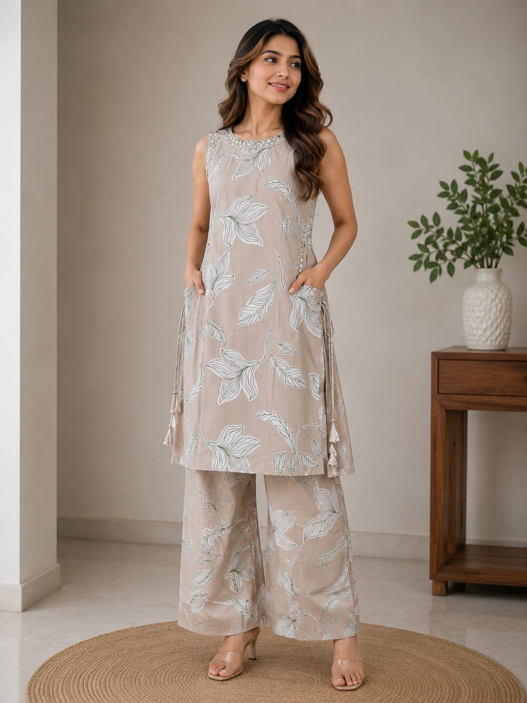 Off-White Floral Printed Co-ord Set