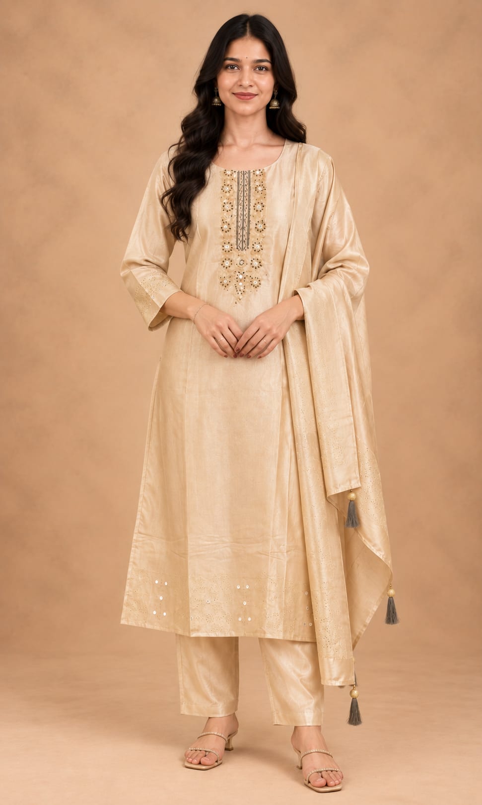 Lustre Giraffe Tissue Silk Festive Kurta Set