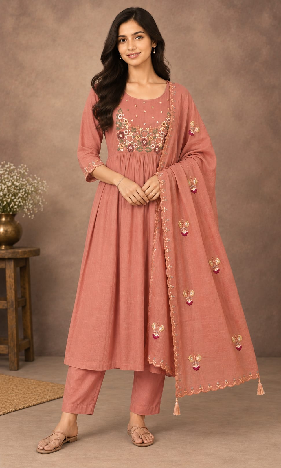Sun-kissed Mul Chanderi Suit.