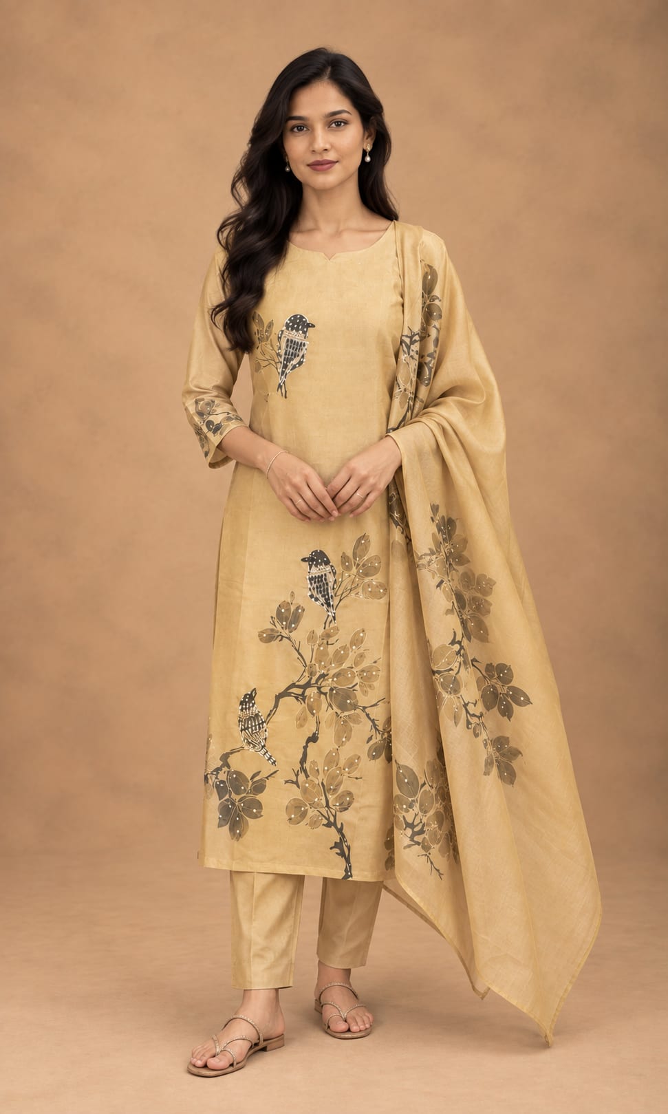Bird Golden Kosa Silk
