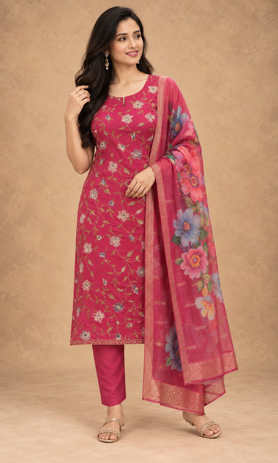 Gulabika Floral Charm Cotton Kurta Set