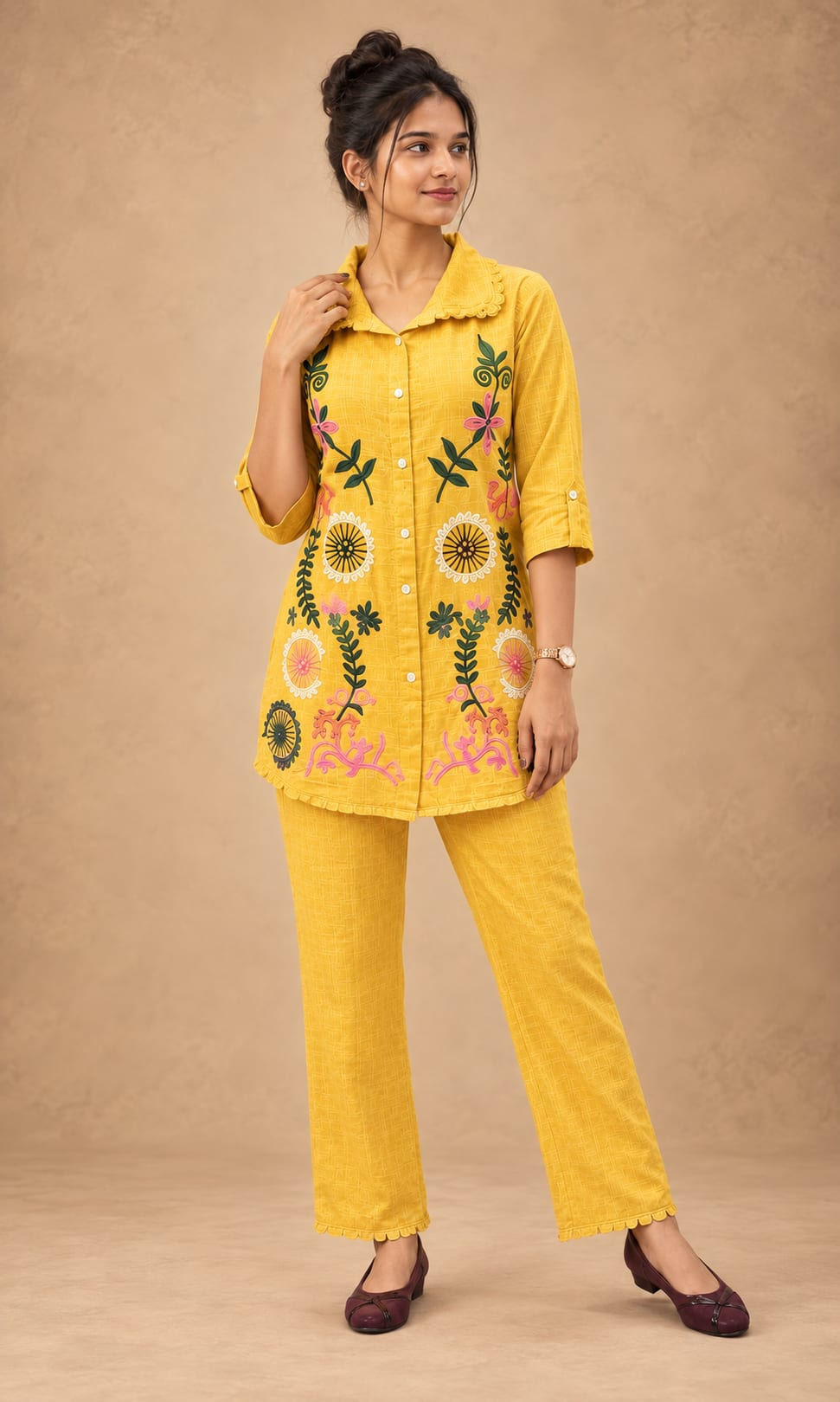 Yellow Floral Coord Set